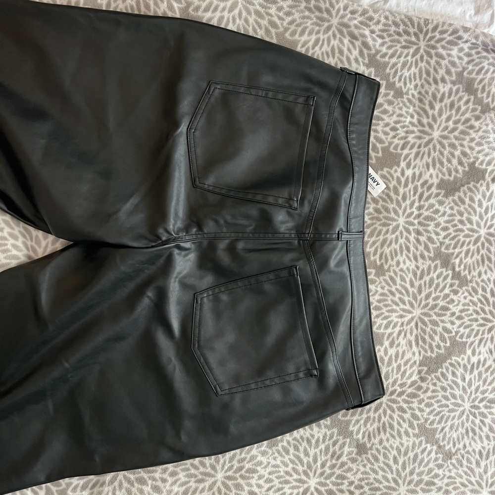Faux leather pants- plus size